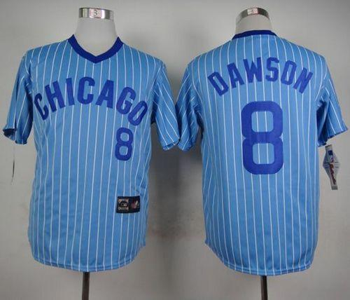 MLB Chicago Cubs #8 Andre Dawson Blue(White Strip) Cooperstown Throwback Stitched Baseball jerseys