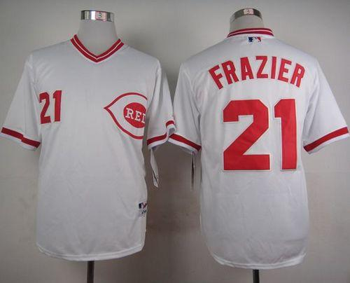 MLB Cincinnati Reds #21 Todd Frazier White 1990 Turn Back The Clock Stitched Baseball jerseys