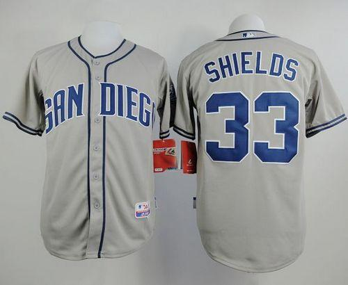 MLB San Diego Padres #33 James Shields Grey Cool Base Stitched Baseball jerseys
