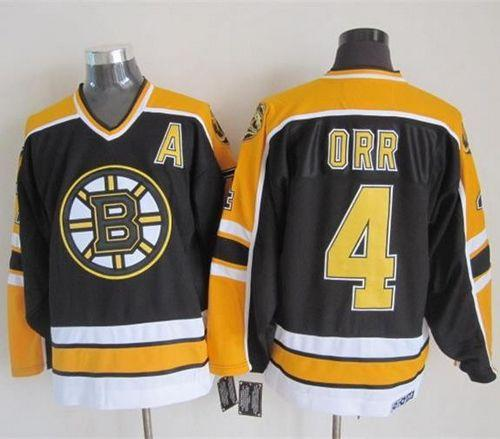 NHL Boston Bruins #4 Bobby Orr Black CCM Throwback New Stitched jerseys