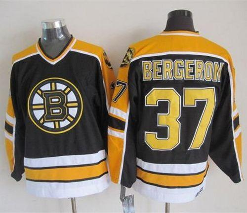 NHL Boston Bruins #37 Patrice Bergeron Black CCM Throwback New Stitched jerseys