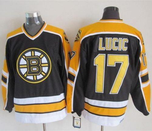 NHL Boston Bruins #17 Milan Lucic Black CCM Throwback New Stitched jerseys