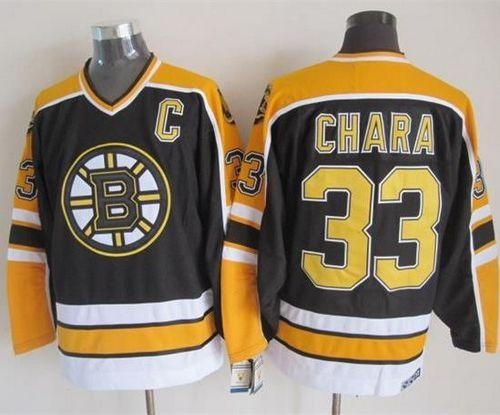 NHL Boston Bruins #33 Zdeno Chara Black CCM Throwback New Stitched jerseys