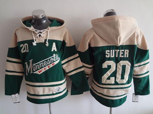 NHL Minnesota Wild #20 Ryan Suter Green Sawyer Hooded Sweatshirt Stitched jerseys