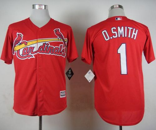 St. Louis Cardinals #1 Ozzie Smith Red Cool Base Stitched Baseball Jersey