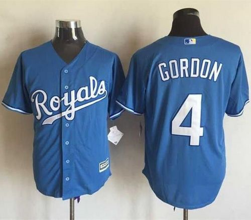 MLB Kansas City Royals #4 Alex Gordon Light Blue Stitched jerseys
