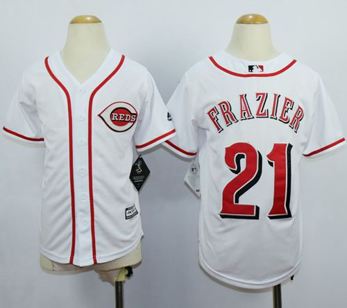 Youth MLB Cincinnati Reds #21 Todd Frazier White jerseys