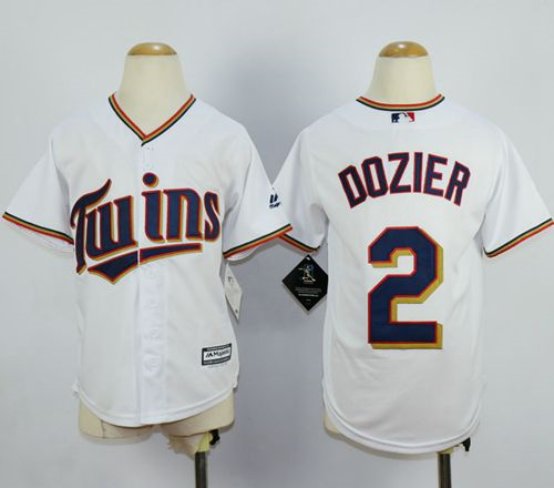 Youth MLB Minnesota Twins #2 Brian Dozier White Jerseys