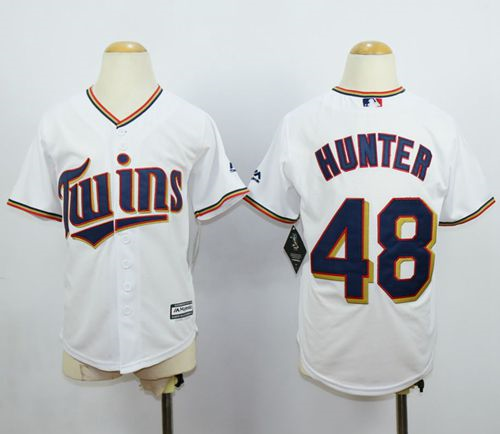 Youth MLB Minnesota Twins #48 Torii Hunter White Jerseys