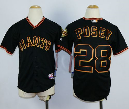 Youth MLB san francisco giants #28 Buster Posey Black jerseys