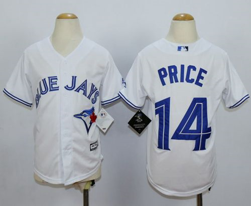 Youth MLB Toronto Blue Jays #14 David Price White jerseys