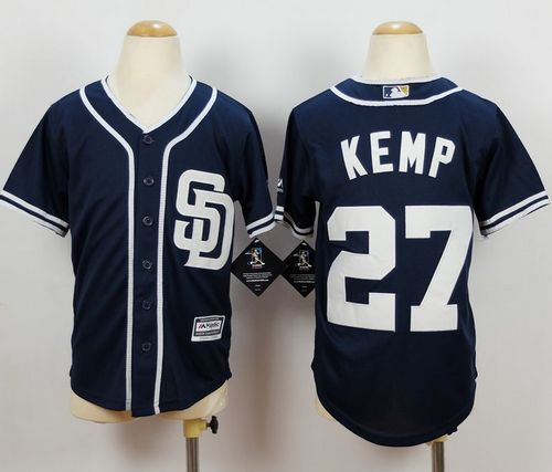 Youth MLB Pittsurgh Pirates #27 Matt Kemp Navy Blue Jerseys