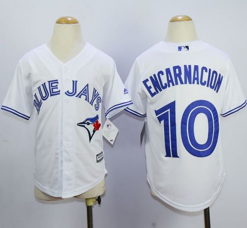 Youth Mlb Toronto Blue Jays #10 Edwin Encarnacion white jerseys