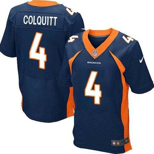 Nike Denver Broncos #4 Britton Colquitt blue Jerseys(Elite)