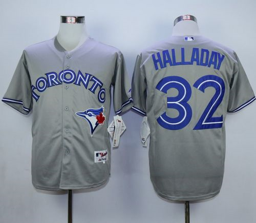 Mlb Toronto Blue Jays #32 Roy Halladay Grey jerseys