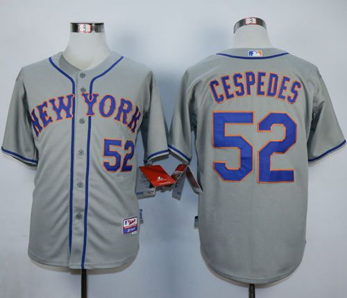 MLB New York Mets #52 Yoenis Cespedes Grey Jerseys