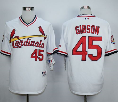 MLB St. Louis Cardinals #45 Bob Gibson White 1982 jerseys