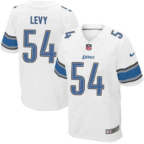 Nike Detroit Lions #54 DeAndre Levy White Jerseys(Elite)