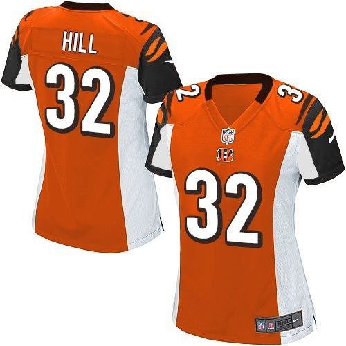 Women Nike Cincinnati Bengals #32 Jeremy Hill Orange Jerseys