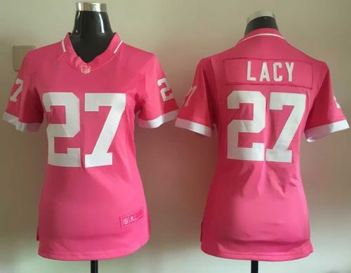 2015 Women Nike Green Bay Packers #27 Eddie Lacy Pink Jerseys