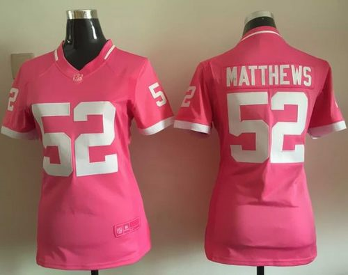 2015 Women Nike Green Bay Packers #52 Clay Matthews Pink Jerseys