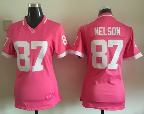 2015 Women Nike Green Bay Packers #87 Jordy Nelson Pink Jerseys