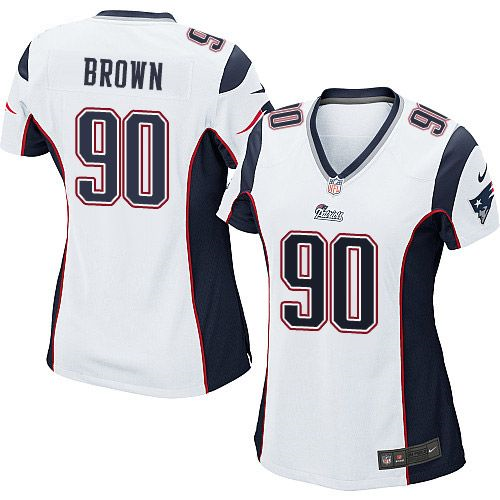 Women Nike New England Patriots #90 Malcom Brown white Jerseys