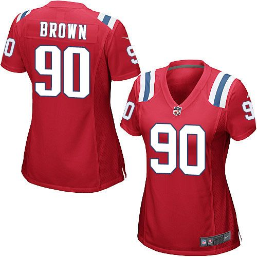 Women Nike New England Patriots#90 Malcom Brown red Jerseys