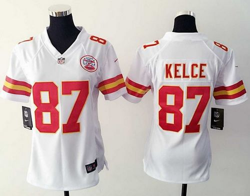 Women Nike Kansas City Chiefs #87 Travis Kelce white jerseys