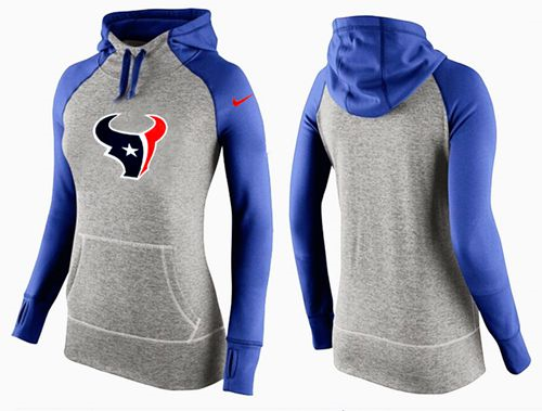 Women Nike Houston Texans Performance Hoodie Grey & Blue