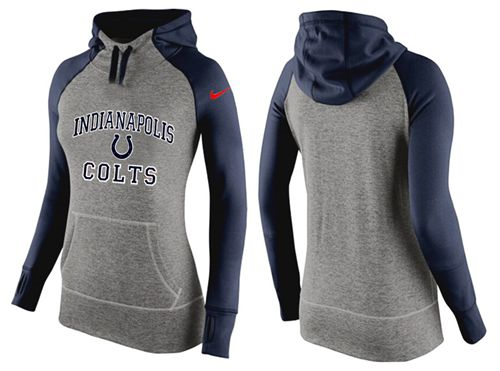 Women Nike Indianapolis Colts Performance Hoodie Grey & Dark Blue