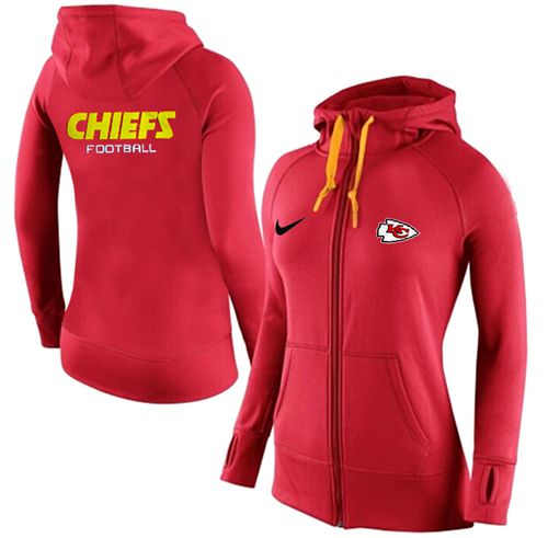 Women Nike Kansas City Chiefs Full-Zip Performance Hoodie Red