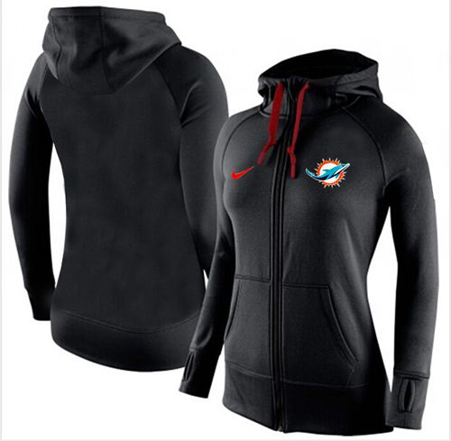 Women Nike Miami Dolphins Full-Zip Performance Hoodie Black