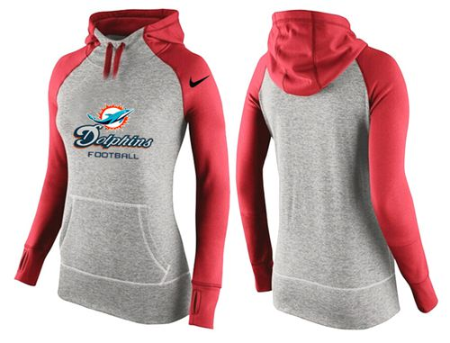 Women Nike Miami Dolphins Performance Hoodie Grey & Red
