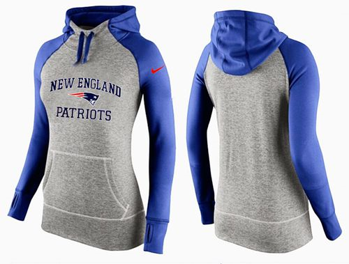 Women Nike New England Patriots Performance Hoodie Grey & Blue