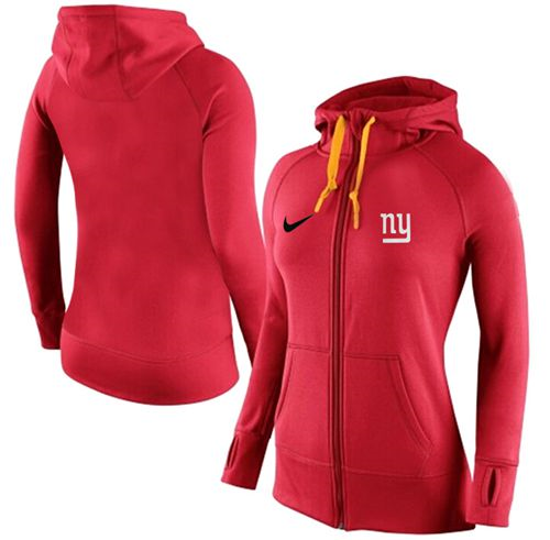 Women Nike New York Giants Full-Zip Performance Hoodie Red