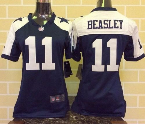 Women Nike dallas cowboys #11 beasley Thanksgiving blue jerseys