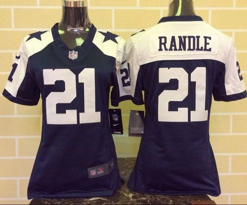 Women Nike dallas cowboys #21 Joseph Randle Thanksgiving blue jerseys