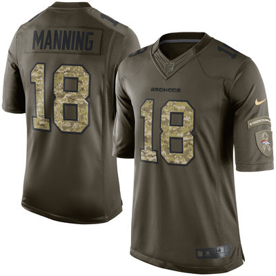 Nike Denver Broncos #18 Peyton Manning Green Jerseys(Salute To Service Limited)