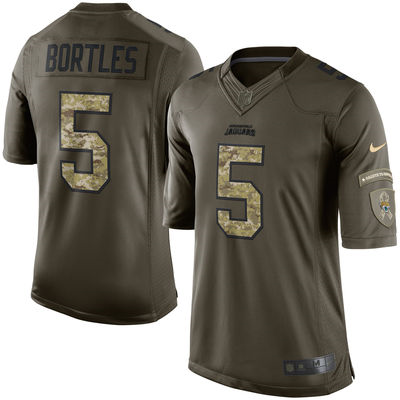 Nike Jacksonville Jaguars #5 Blake Bortles Green Jerseys(Salute To Service Limited)