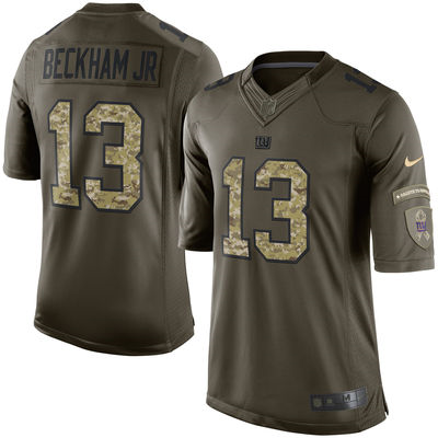 Nike New York Giants #13 Odell Beckham Jr. Green Jerseys(Salute To Service Limited)