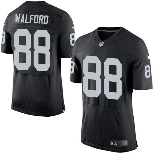 Nike Oakland Raiders #88 Clive Walford Black Jerseys(Elite)