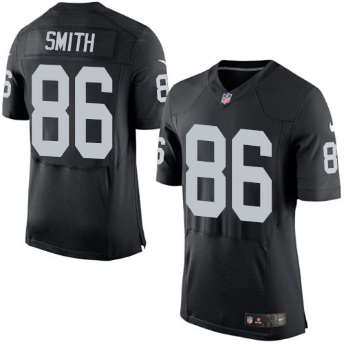 Nike Oakland Raiders #86 Lee Smith Black Jerseys(Elite)