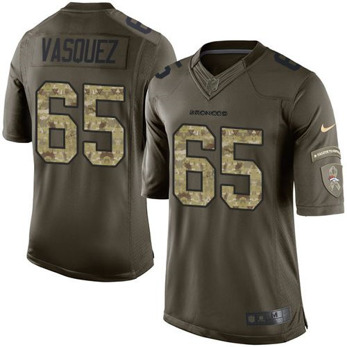 Nike Denver Broncos #65 Louis Vasquez Green Salute to Service Jerseys(Limited)