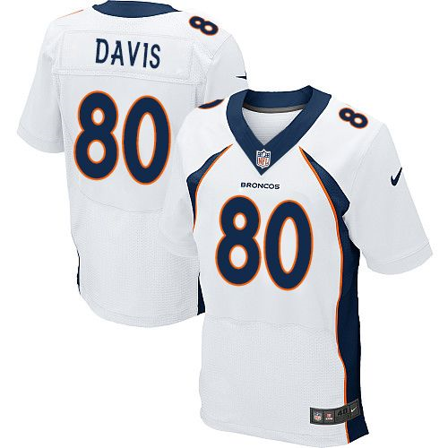 Nike Denver Broncos #80 Vernon Davis white Jerseys(Elite)