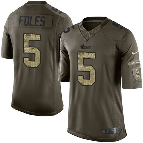 Nike St. Louis Rams #5 Nick Foles Green Salute to Service Jerseys(Limited)