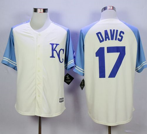 Kansas City Royals #17 Wade Davis Cream Exclusive Vintage Stitched MLB Jersey