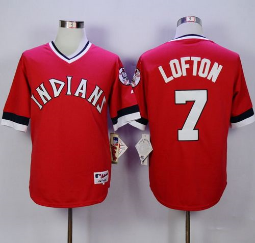 Cleveland Indians #7 Kenny Lofton Red 1978 Turn Back The Clock Stitched MLB Jersey