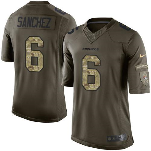 Nike Denver Broncos #6 Mark Sanchez Green Men's Stitched NFL Limited Salute To Service Jersey