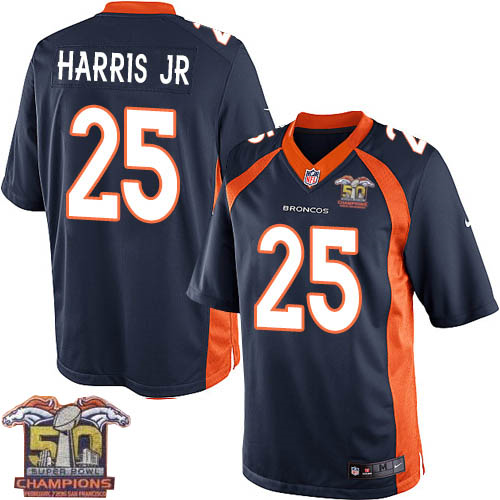 Youth Nike Broncos #25 Chris Harris Jr Navy Blue NFL Alternate Super Bowl 50 Champions Elite Jersey